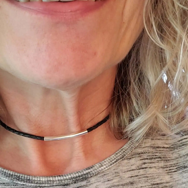 AMD1279-323mm Leather Snap Off Choker - Handmade &amp; StylishJewelryNecklace$ 69.00Alexa Martha Designs