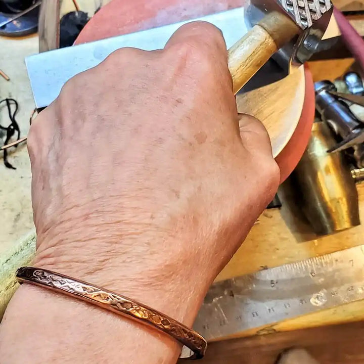 AMD1289Handmade 2 ounce 6 Gauge Copper Hammered BIGGA BangleJewelryBracelet$ 50.00Alexa Martha Designs
