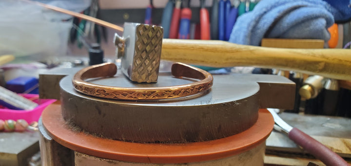 AMD1289Handmade 2 ounce 6 Gauge Copper Hammered BIGGA BangleJewelryBracelet$ 50.00Alexa Martha Designs