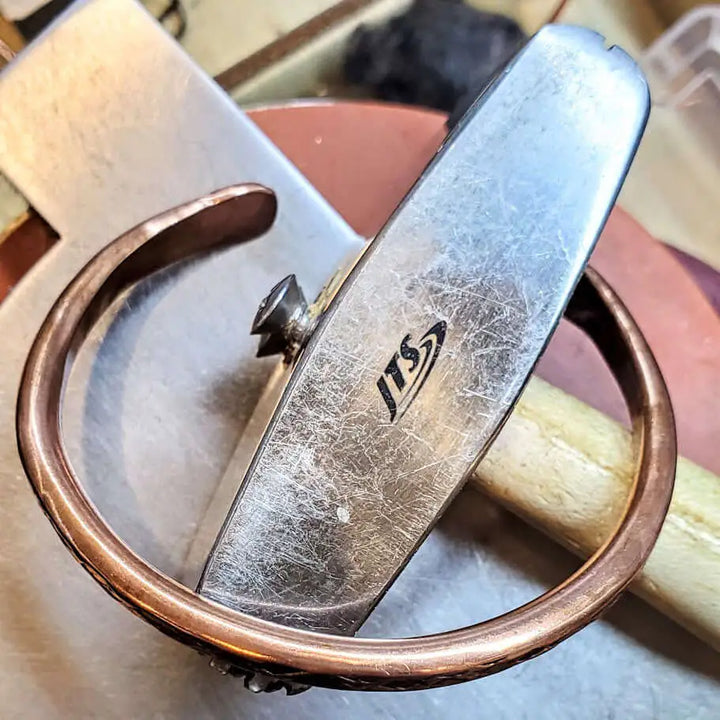AMD1289Handmade 2 ounce 6 Gauge Copper Hammered BIGGA BangleJewelryBracelet$ 50.00Alexa Martha Designs