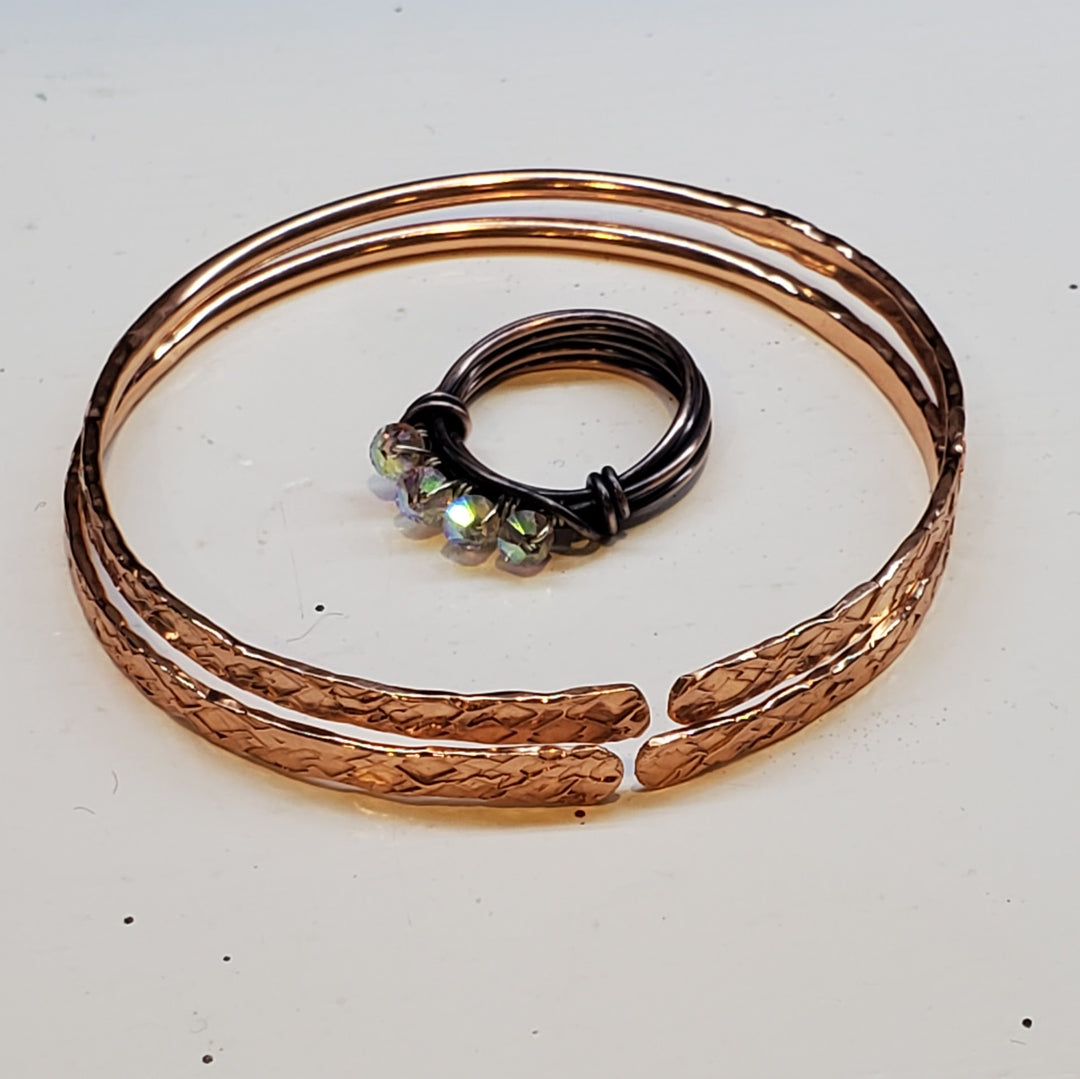 AMD1246-1Copper Bangle Ring Set - 7th Anniversary Copper Jewelry SetJewelryJewelry Set$ 75.00Alexa Martha Designs