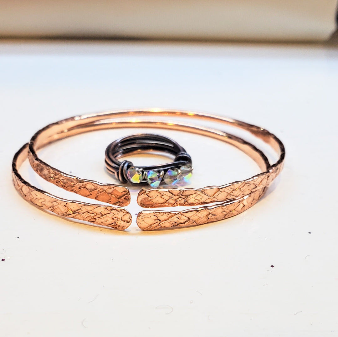 AMD1246-1Copper Bangle Ring Set - 7th Anniversary Copper Jewelry SetJewelryJewelry Set$ 75.00Alexa Martha Designs