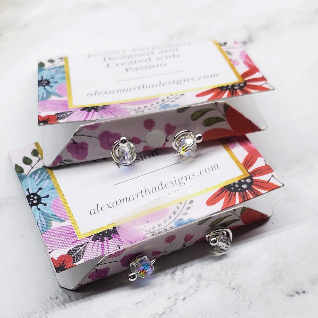 AMD1160-54mm Silver Spiral Studs | Swarovski Crystal Gemstone HandmadeEarringsEarrings$ 20.00Alexa Martha Designs