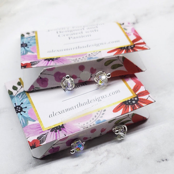 AMD1160-54mm Silver Spiral Studs | Swarovski Crystal Gemstone HandmadeEarringsEarrings$ 20.00Alexa Martha Designs