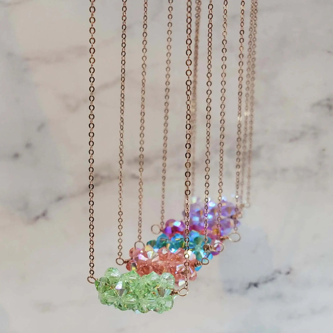 AMD1252-4Pastel Crystal Barrel Necklace 14K Rose Gold FilledNecklacesNecklaces$ 81.00Alexa Martha Designs