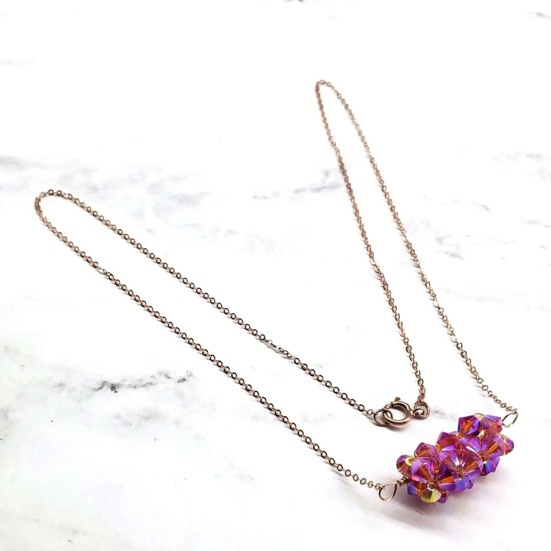 AMD1252-6Pastel Crystal Barrel Necklace 14K Rose Gold FilledNecklacesNecklaces$ 80.00Alexa Martha Designs