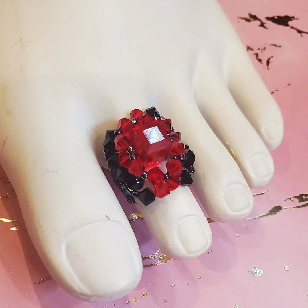 AMD1404Handmade Beaded Swarovski Glamor Cocktail Toe-Pinky RingsJewelryRing$ 43.00Alexa Martha Designs