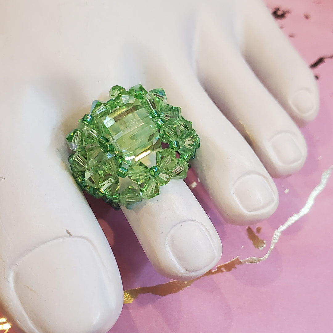 AMD1404Handmade Beaded Swarovski Glamor Cocktail Toe-Pinky RingsJewelryRing$ 43.00Alexa Martha Designs