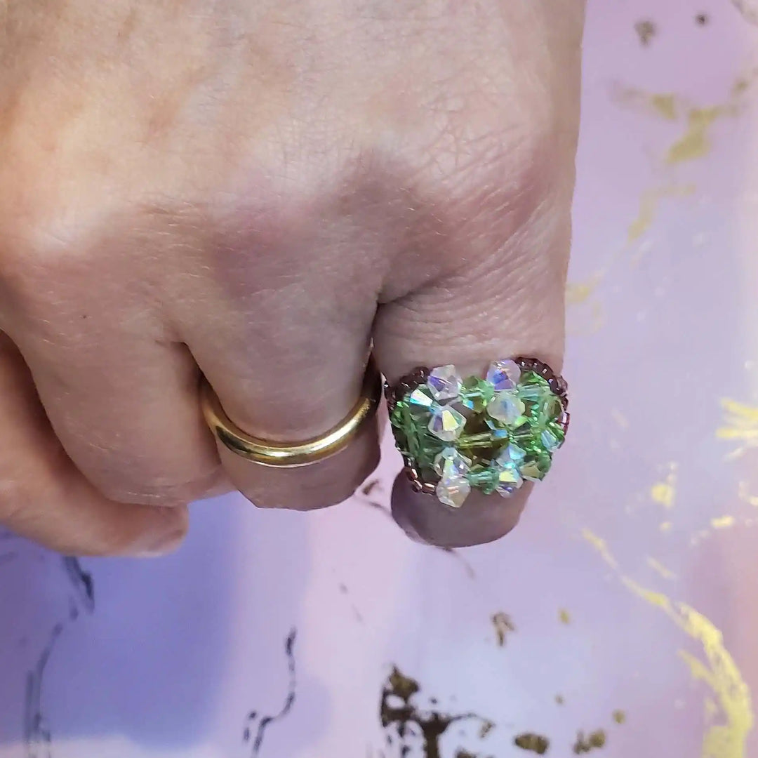 AMD1408Handmade Beaded Swarovski Glamor Cocktail Toe-Pinky RingsJewelryRing$ 43.00Alexa Martha Designs