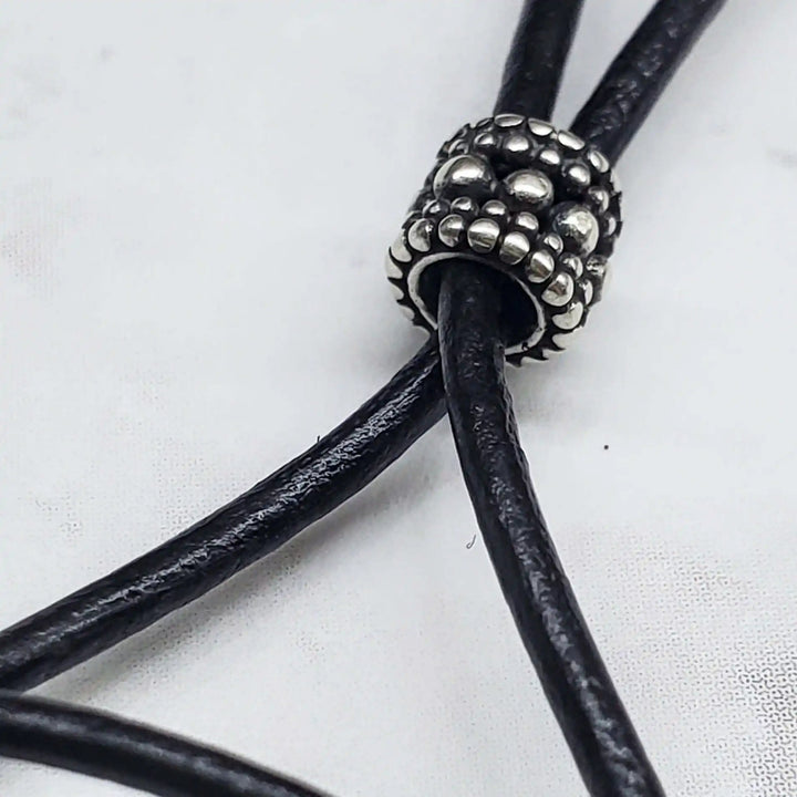 AMD1318-2Handmade Black Leather Colored Ceramic Talking NecklaceJewelryNecklace$ 25.00Alexa Martha Designs