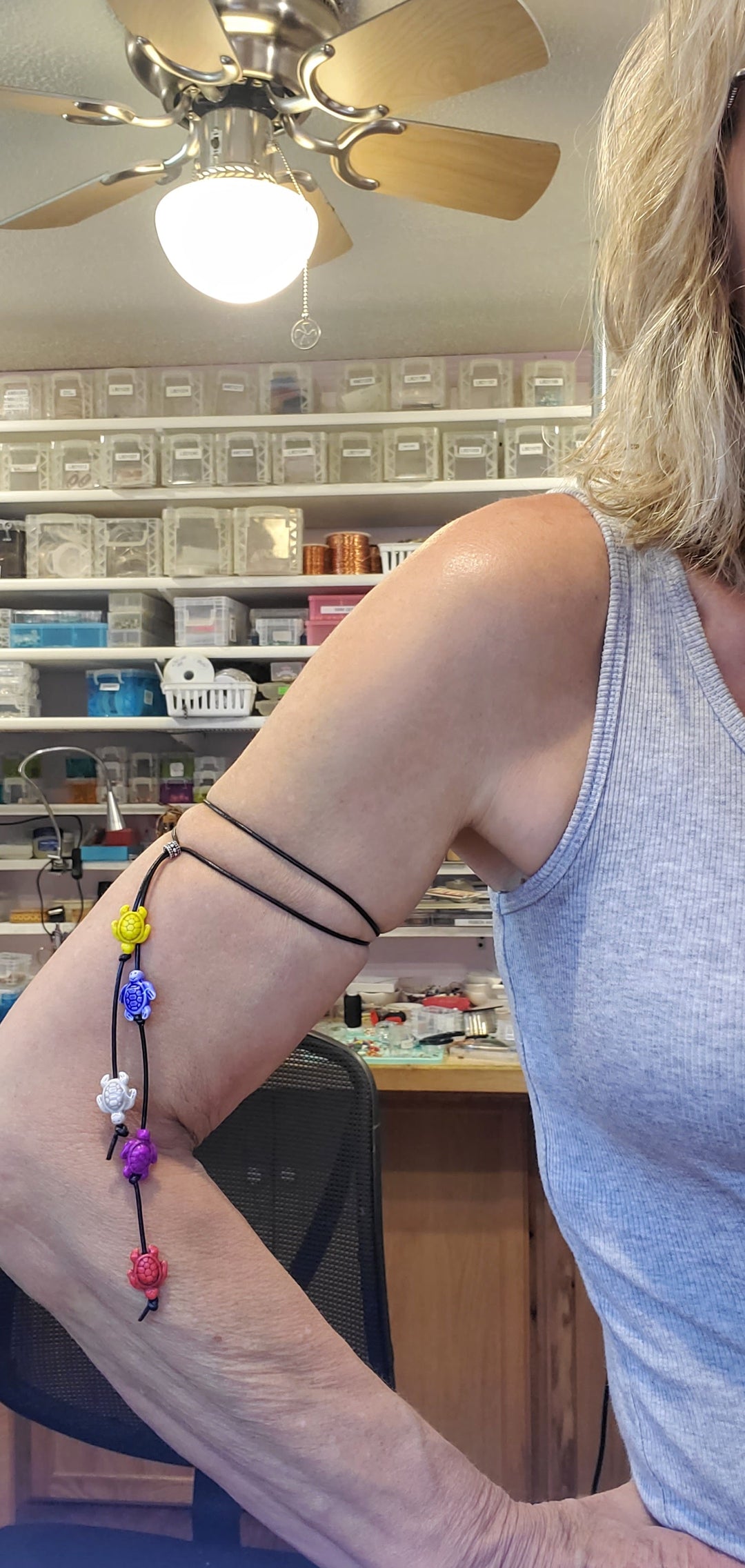 AMD1318-2Handmade Black Leather Colored Ceramic Talking NecklaceJewelryNecklace$ 25.00Alexa Martha Designs