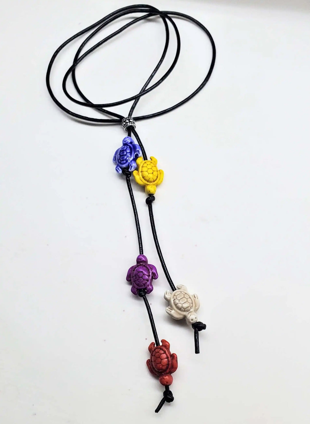 AMD1318-5Handmade Black Leather Colored Ceramic Talking NecklaceJewelryNecklace$ 29.00Alexa Martha Designs