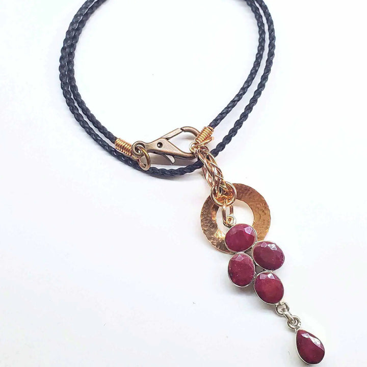 AMD1335Handmade Copper 5 Wire Braided Hammered Ruby Donut PendantCharms &amp; PendantsNecklace$ 91.00Alexa Martha Designs