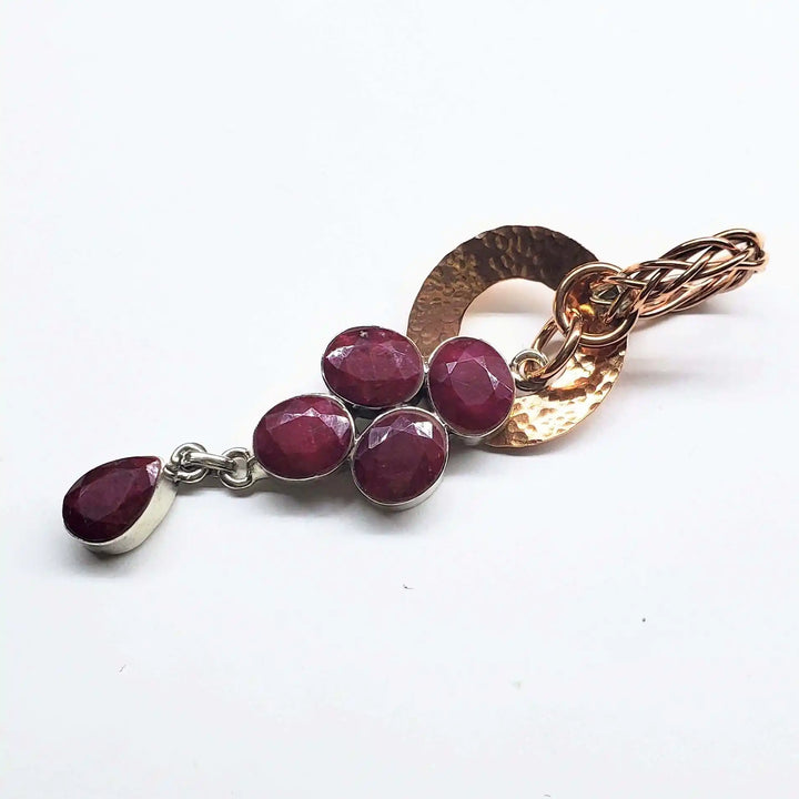 AMD1335Handmade Copper 5 Wire Braided Hammered Ruby Donut PendantCharms &amp; PendantsNecklace$ 91.00Alexa Martha Designs