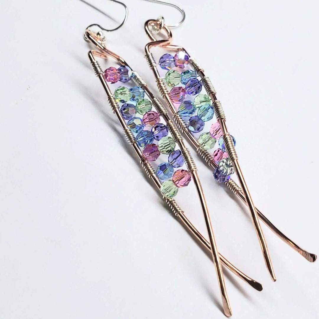 AMD1287Long Handmade Copper DNA Double Helix Crystal EarringsJewelryEarrings$ 67.00Alexa Martha Designs