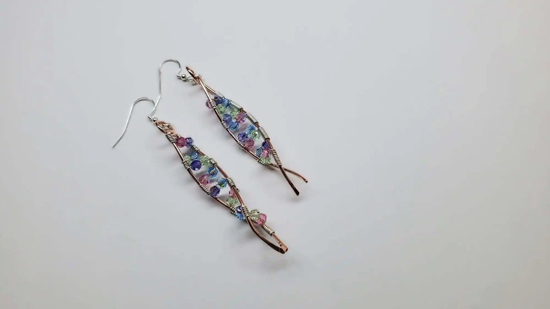 AMD1287Long Handmade Copper DNA Double Helix Crystal EarringsJewelryEarrings$ 67.00Alexa Martha Designs