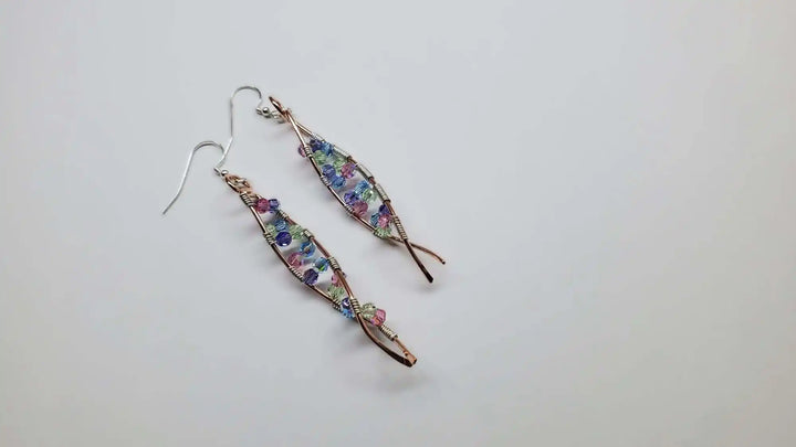 AMD1287Long Handmade Copper DNA Double Helix Crystal EarringsJewelryEarrings$ 67.00Alexa Martha Designs