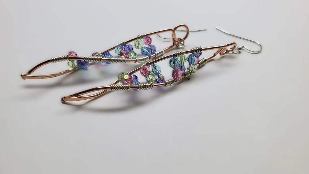 AMD1287Long Handmade Copper DNA Double Helix Crystal EarringsJewelryEarrings$ 67.00Alexa Martha Designs