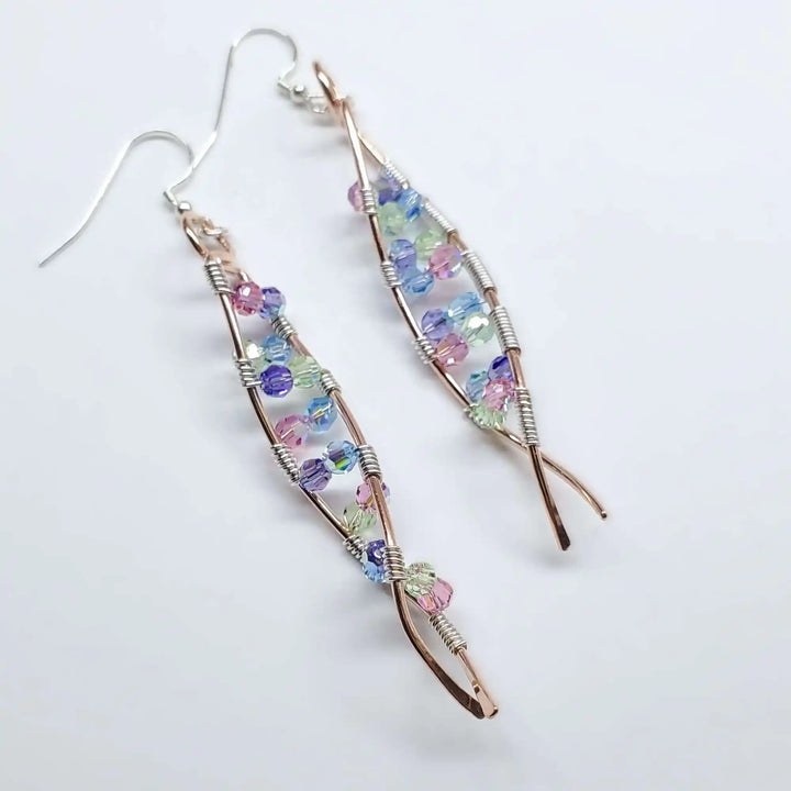 AMD1287Long Handmade Copper DNA Double Helix Crystal EarringsJewelryEarrings$ 67.00Alexa Martha Designs