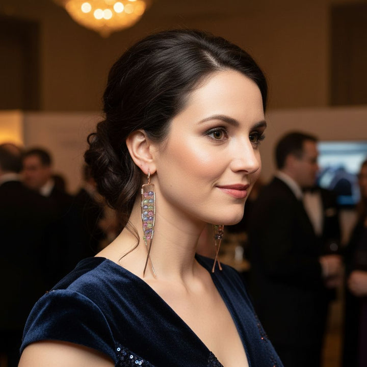 AMD1287Long Handmade Copper DNA Double Helix Crystal EarringsJewelryEarrings$ 67.00Alexa Martha Designs