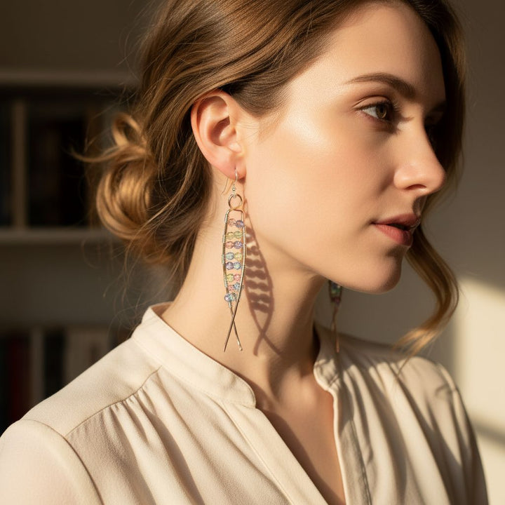 AMD1287Long Handmade Copper DNA Double Helix Crystal EarringsJewelryEarrings$ 67.00Alexa Martha Designs