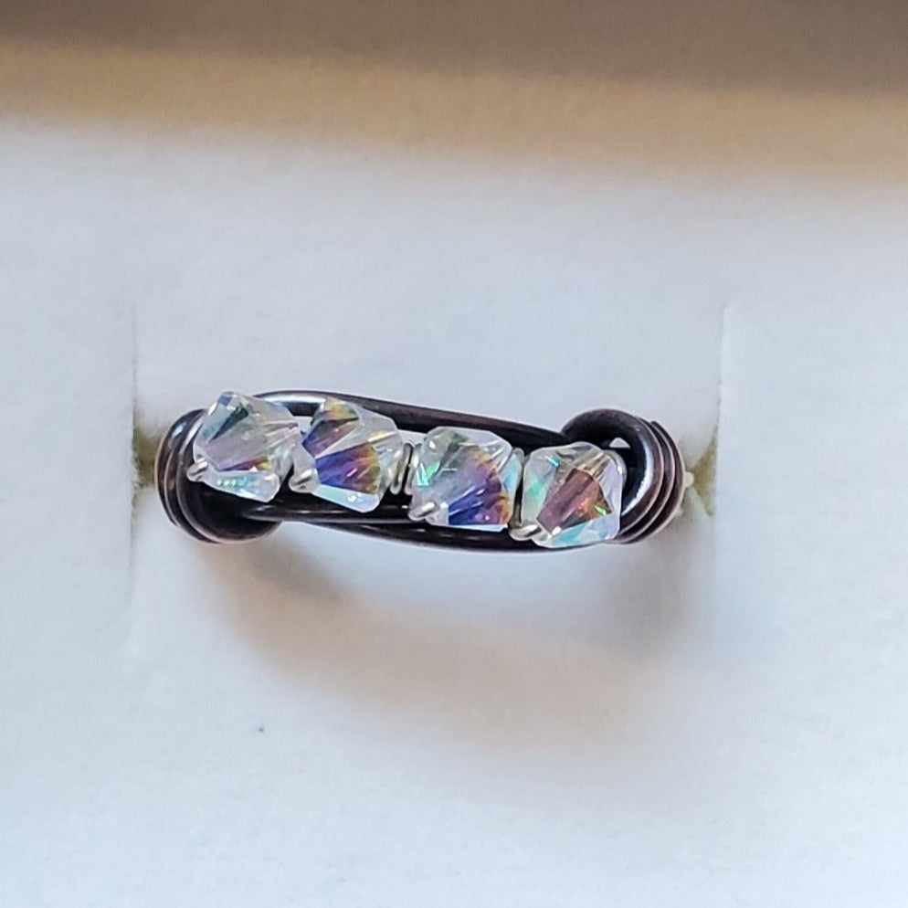 AMD1246Swarovski Crystal Copper Bling Ring Handmade Wire WrappedRingsRing$ 36.00Alexa Martha Designs