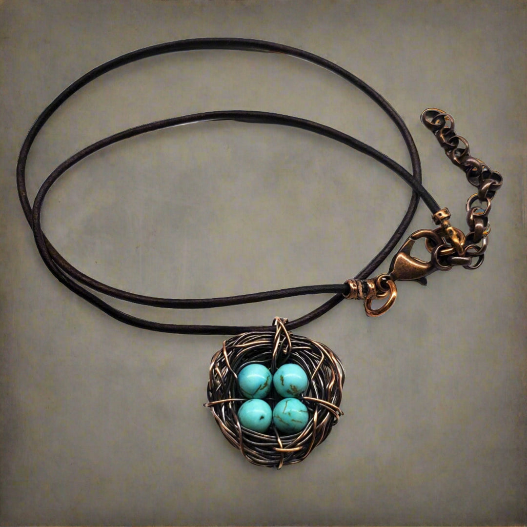 AMD1263-4Wire Wrapped Copper Robin Nest Necklace Up To 5 BeadsJewelryNecklace$ 41.00Alexa Martha Designs