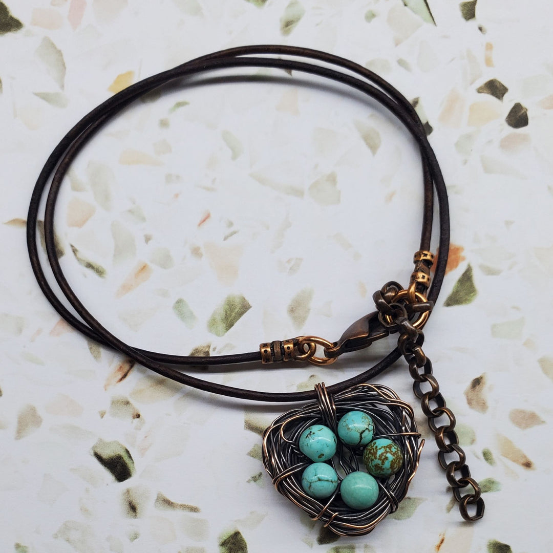 AMD1263-5Wire Wrapped Copper Robin Nest Necklace Up To 5 BeadsJewelryNecklace$ 43.00Alexa Martha Designs