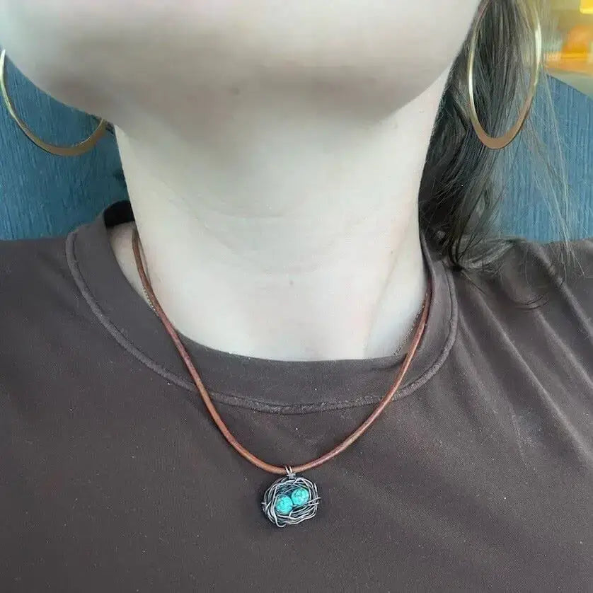 AMD1263Wire Wrapped Copper Robin Nest Necklace Up To 5 BeadsJewelryNecklace$ 35.00Alexa Martha Designs