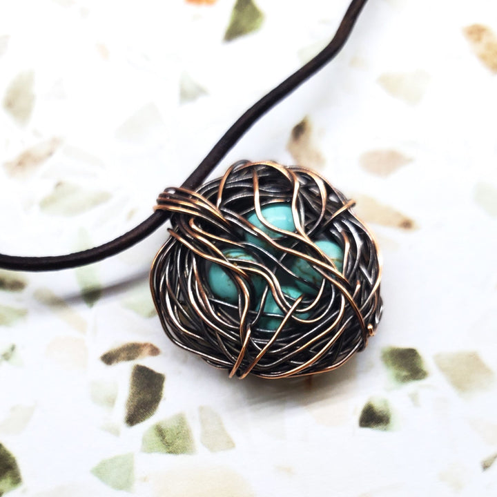 AMD1263Wire Wrapped Copper Robin Nest Necklace Up To 5 BeadsJewelryNecklace$ 35.00Alexa Martha Designs