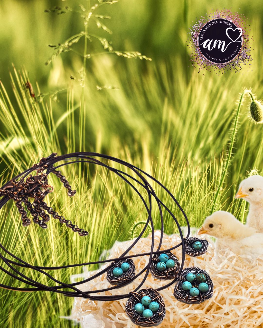 AMD1263Wire Wrapped Copper Robin Nest Necklace Up To 5 BeadsJewelryNecklace$ 35.00Alexa Martha Designs