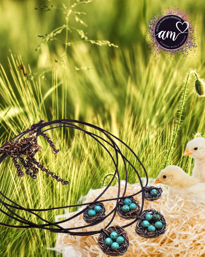 AMD1263Wire Wrapped Copper Robin Nest Necklace Up To 5 BeadsJewelryNecklace$ 35.00Alexa Martha Designs