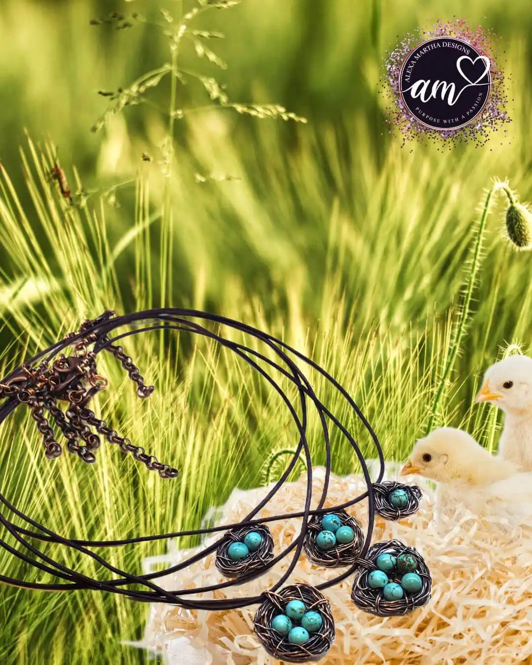 AMD1263Wire Wrapped Copper Robin Nest Necklace Up To 5 BeadsJewelryNecklace$ 35.00Alexa Martha Designs