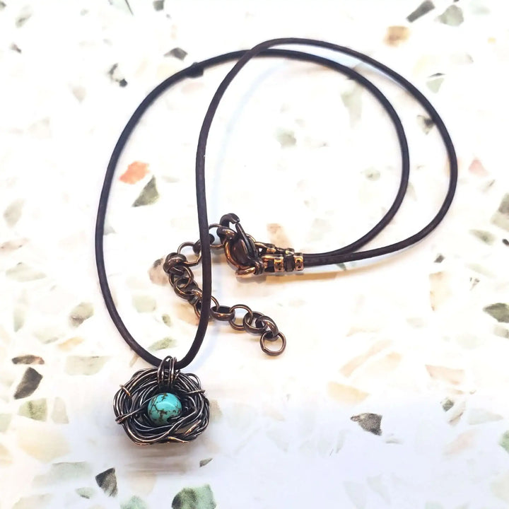 AMD1263Wire Wrapped Copper Robin Nest Necklace Up To 5 BeadsJewelryNecklace$ 35.00Alexa Martha Designs