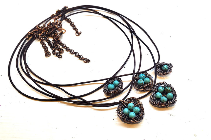 AMD1263Wire Wrapped Copper Robin Nest Necklace Up To 5 BeadsJewelryNecklace$ 35.00Alexa Martha Designs