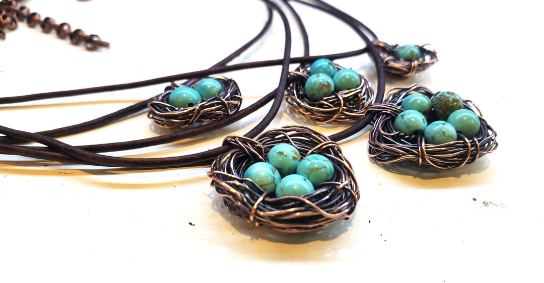 AMD1263Wire Wrapped Copper Robin Nest Necklace Up To 5 BeadsJewelryNecklace$ 35.00Alexa Martha Designs