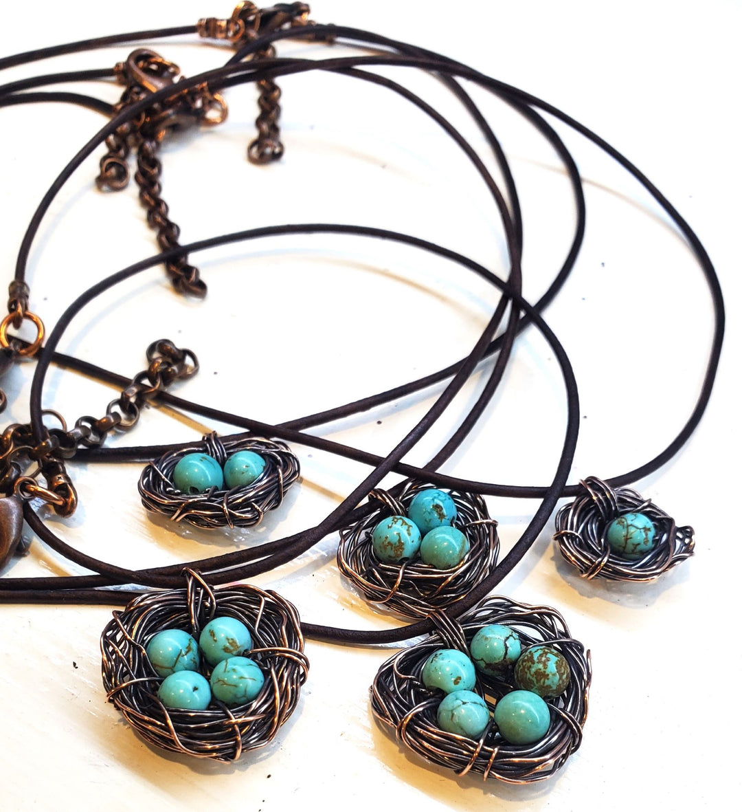 AMD1263Wire Wrapped Copper Robin Nest Necklace Up To 5 BeadsJewelryNecklace$ 35.00Alexa Martha Designs