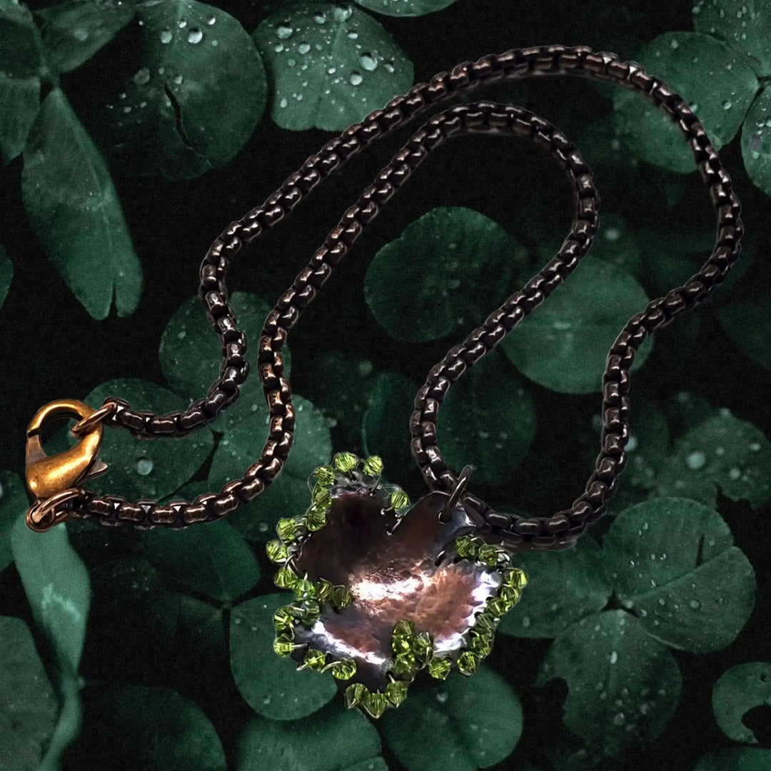 AMD1259Copper Sculpted Shamrock Wire Wrapped Crystal NecklaceJewelryNecklace$ 79.00Alexa Martha Designs