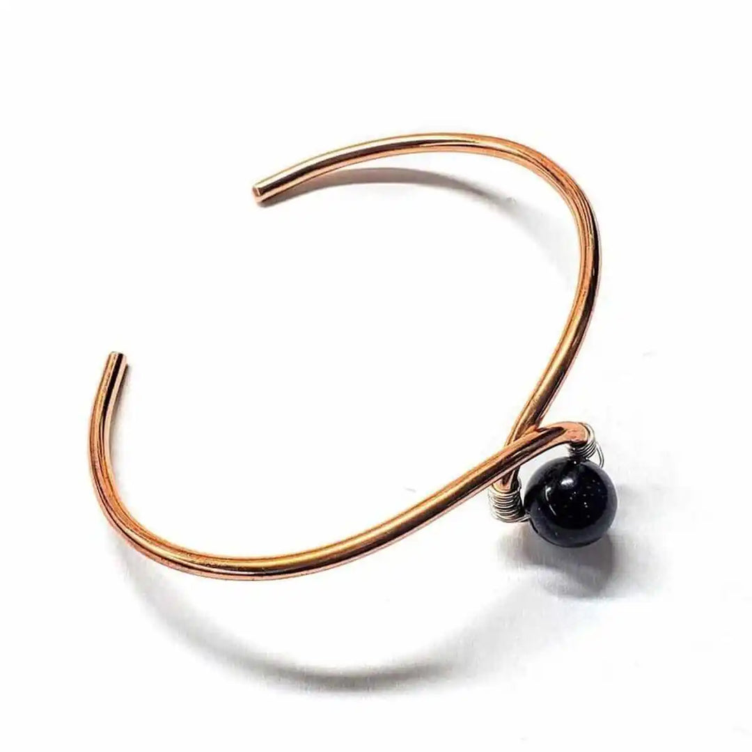 AMD1225Child Abuse Awareness Copper Bangle | Blue Agate & Silver RibbonJewelryBracelet$ 34.00Alexa Martha Designs