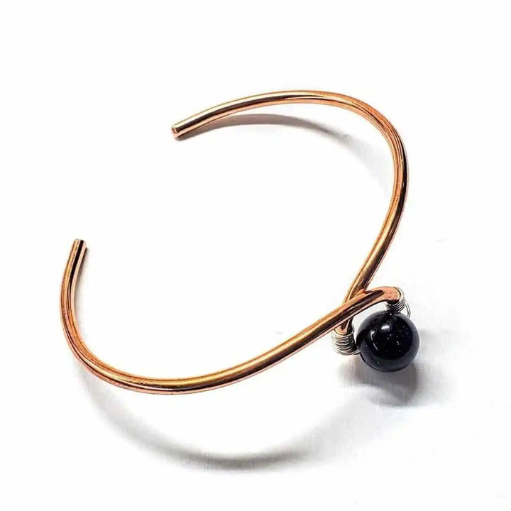 AMD1225Child Abuse Awareness Copper Bangle | Blue Agate &amp; Silver RibbonJewelryBracelet$ 34.00Alexa Martha Designs
