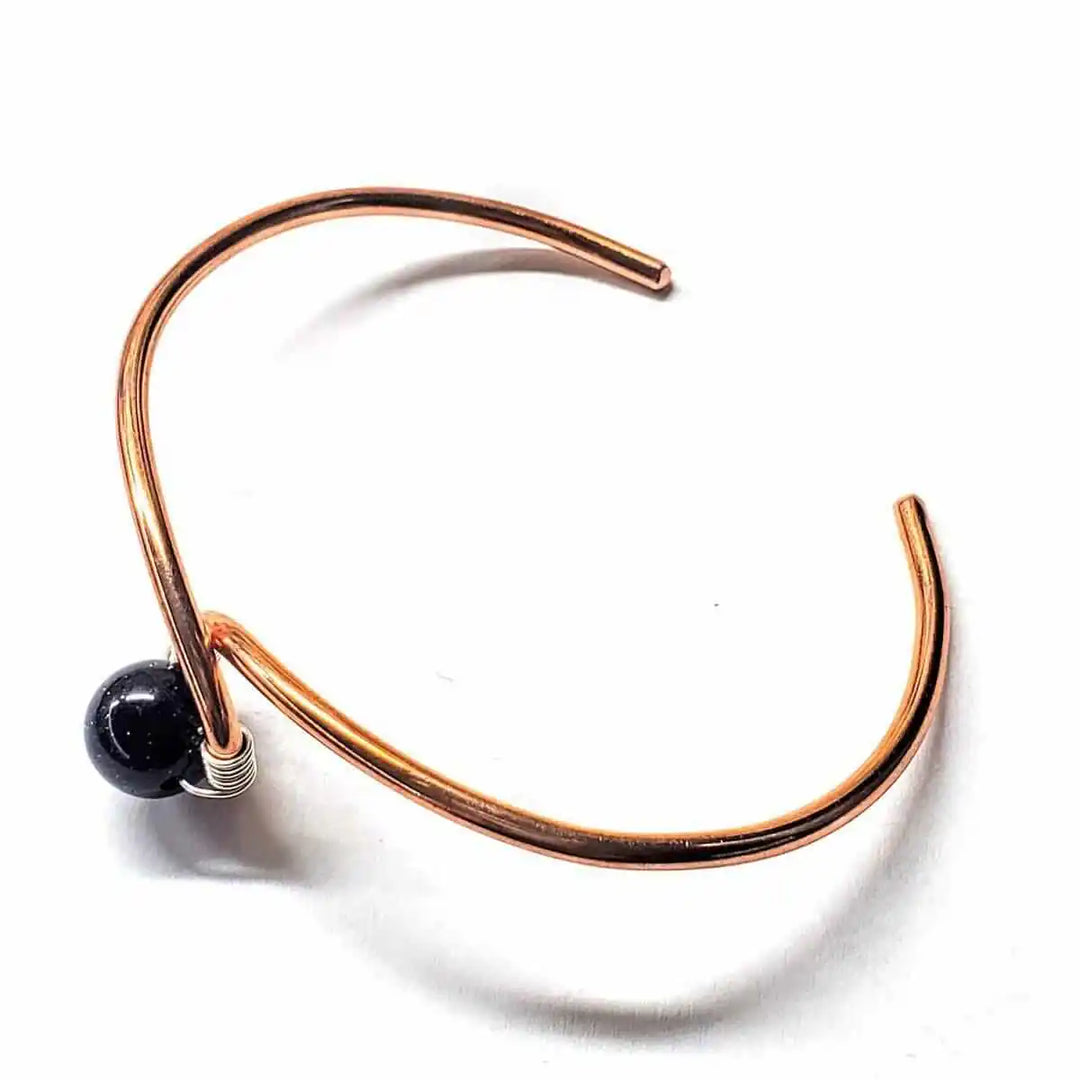 AMD1225Child Abuse Awareness Copper Bangle | Blue Agate &amp; Silver RibbonJewelryBracelet$ 34.00Alexa Martha Designs