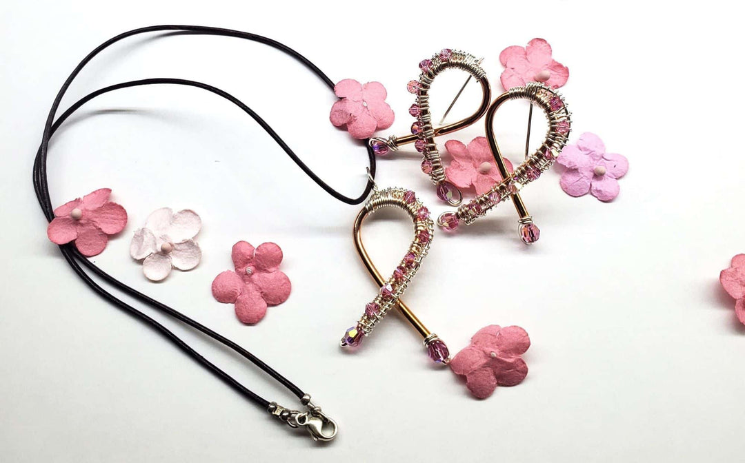AMD1280Breast Cancer Awareness Jewelry Set - Stylish EleganceJewelryEarrings$ 123.00Alexa Martha Designs