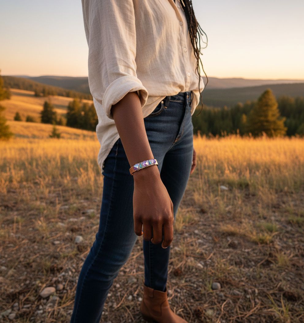 AMD1102Crystal AB Spike & Turquoise Tube Copper Cuff | Hammered HandmadeJewelryCuff Bracelet$ 52.00Alexa Martha Designs