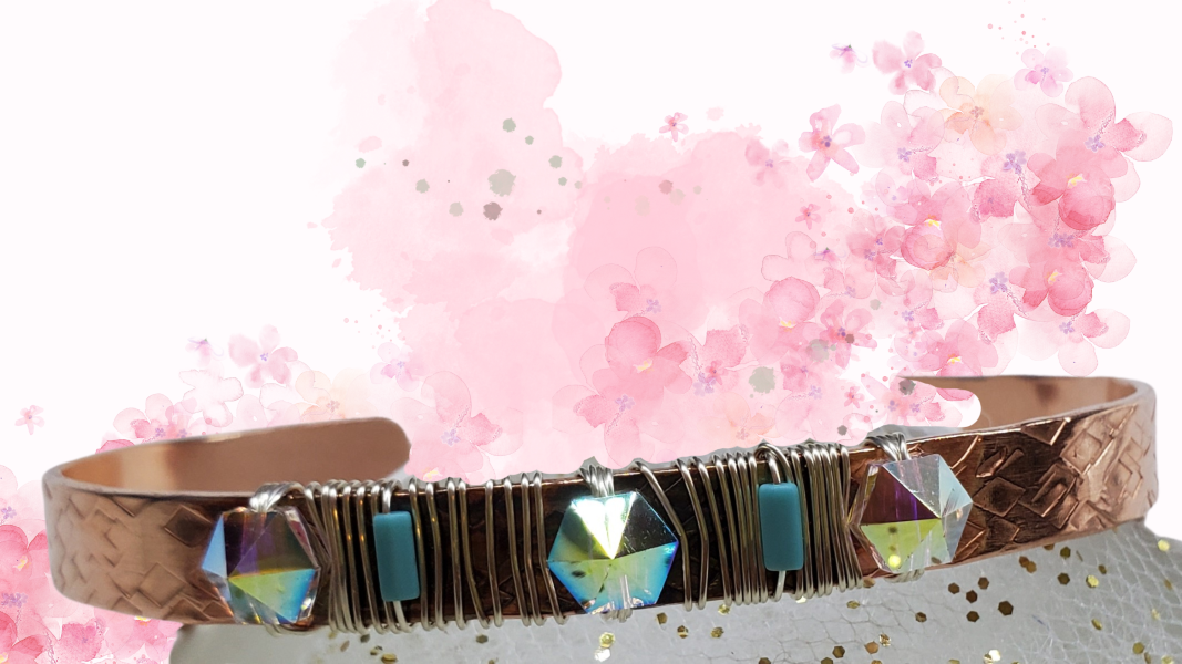 AMD1102Crystal AB Spike & Turquoise Tube Copper Cuff | Hammered HandmadeJewelryCuff Bracelet$ 52.00Alexa Martha Designs