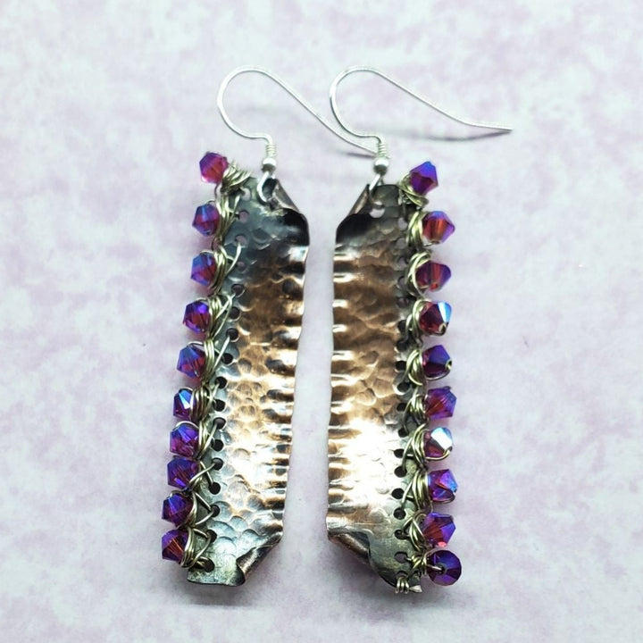 AMD1269Wire Wrapped Pink Crystal Hammered Copper Bar EarringsEarringsEarrings$ 58.00Alexa Martha Designs