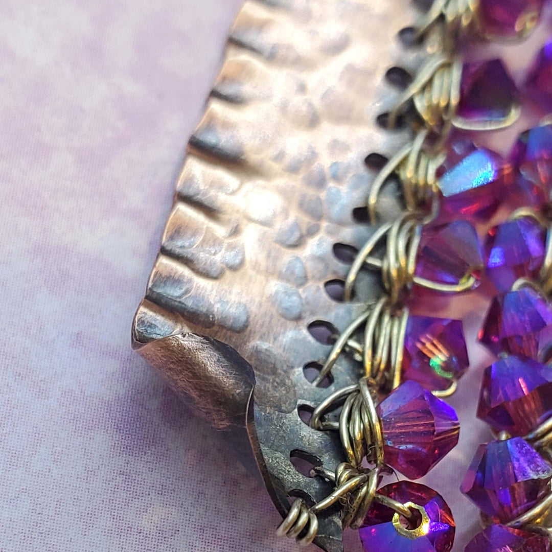 AMD1269Wire Wrapped Pink Crystal Hammered Copper Bar EarringsEarringsEarrings$ 58.00Alexa Martha Designs