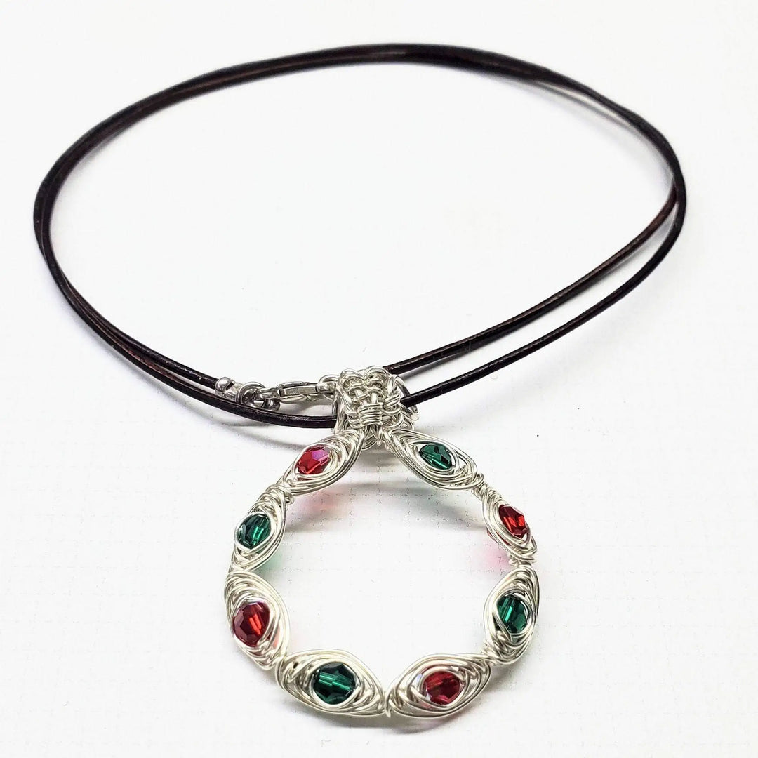 AMD1155Christmas Holiday Wreath Necklace Wire Wrapped CrystalsJewelryNecklaces$ 69.00Alexa Martha Designs