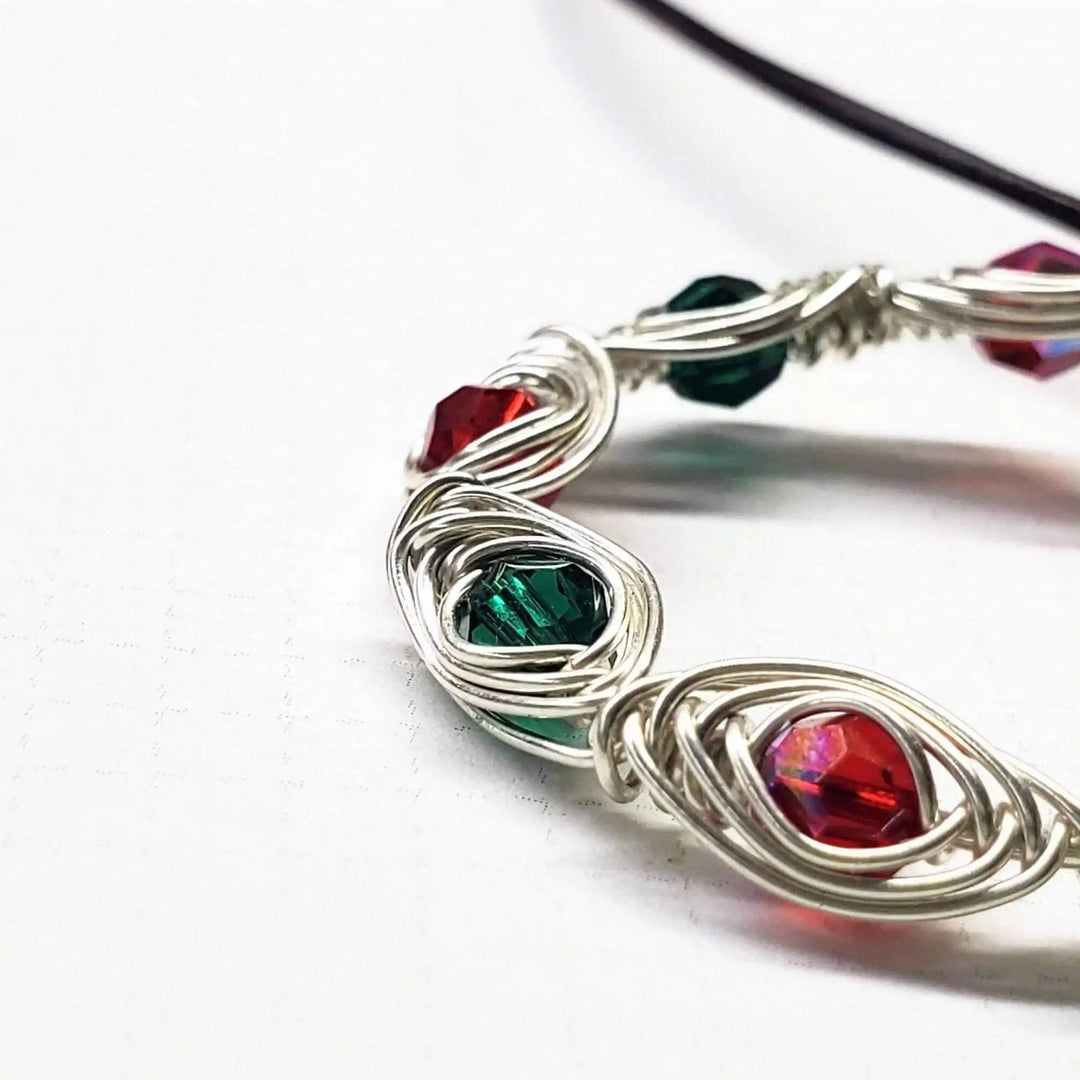 AMD1155Christmas Holiday Wreath Necklace Wire Wrapped CrystalsJewelryNecklaces$ 69.00Alexa Martha Designs