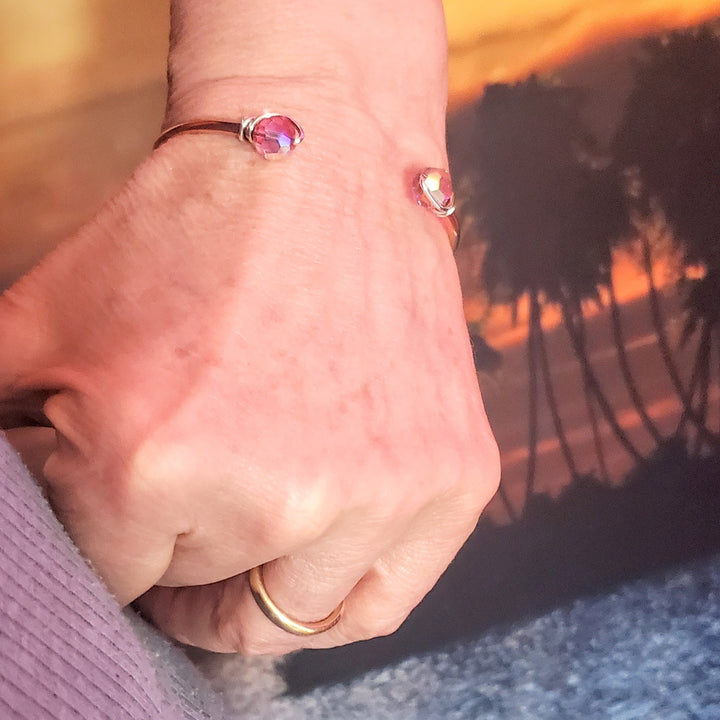 AMD1331-4Upside Down Crystal Gemstone Bead Ball End Cuff BanglesBraceletsBracelet$ 55.00Alexa Martha Designs