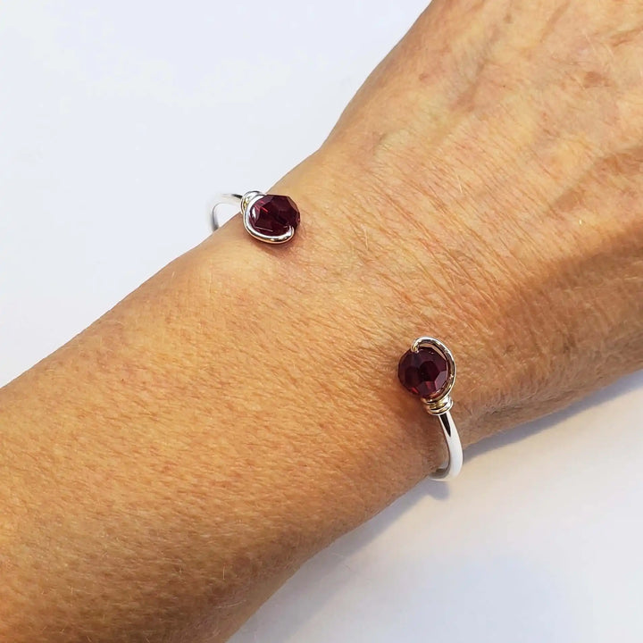 AMD1331-4Upside Down Crystal Gemstone Bead Ball End Cuff BanglesBraceletsBracelet$ 55.00Alexa Martha Designs